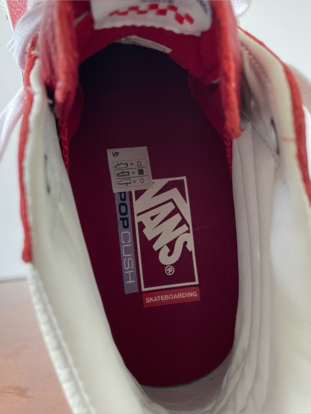 Vans Men’s Sk8-Hi Red White Leather High-Top Sneakers | US 8 - Picture 8 of 8